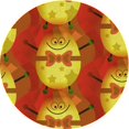 thumbnail image 1 of Ahgly Company Tapis Rond Lavable en Machine Intérieur Transitionnel Néon Rouge, 7 Pieds Rond, 1 of 7