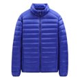 thumbnail image 1 of MAWCLOS Mens Windproof Solid Color Coat Winter Packable Puffer Jacket Blue XL, 1 of 2