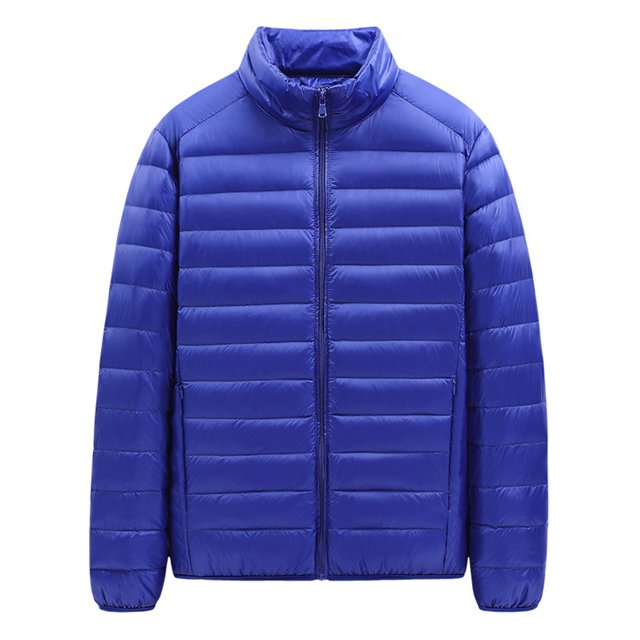 MAWCLOS Mens Windproof Solid Color Coat Winter Packable Puffer Jacket Blue XL