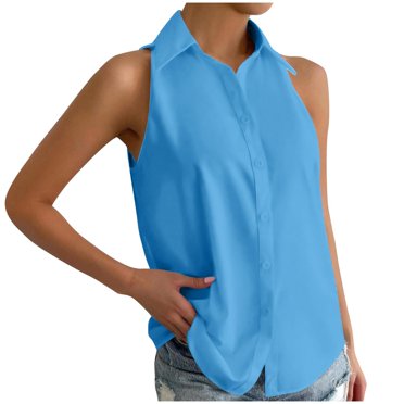 GigrtiJin Women's Tank Tops Loose Sleeveless Shirt Elegant Mock Neck Comfort Solid Color Formal Suit Top Blouses