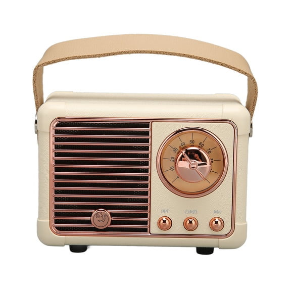 Haut-parleur Rétro BT, Stéréo Hi-Fi, Faible Consommation d'Énergie, Haut-Parleur Vintage Portable pour la Maison et l'Extérieur avec Son Surround à 360 Degrés, Autonomie de 3 Heures, BT 5.0