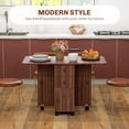 thumbnail image 4 of HOMCOM Foldable Dining Table, Rolling Kitchen Table with Drawers, Cabinet, 4 of 10