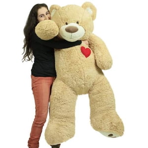 Giant 5 Foot Teddy Bear 60 Inch Soft Plush Animal, Heart on Chest to Express Love