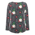 thumbnail image 5 of Blouses pour Femmes Décontractées Amples à Col Rond à Boutons à Manches Longues Haut à Imprimé de Noël Hauts pour Dames en Liquidation, 5 of 5