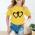 thumbnail image 2 of HNMKIU T-Shirt Graphique Tendance pour Filles Col Rond Manches Courtes Haut d'Été Décontracté pour Enfants, 2 of 5