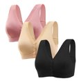 thumbnail image 1 of Timegard 3pc Front Closure Bras for Women Plus Size Wirefree Full Coverage Comfort Everyday Bralette, 1 of 3