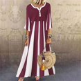 thumbnail image 3 of Cameland Robe Midi Ample à Manches Mi-Longues d'Été Décontractée à Rayures Imprimées pour Femme, 3 of 5