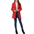 thumbnail image 2 of INSPIRE CHIC Manteau Trench Long à Simple Boutonnage pour Femme, Mignon, Col Rabattu, Ceinturé, m Rouge, 2 of 5