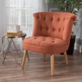 thumbnail image 1 of Cicely Orange Fabric Tufted Chair, 1 of 6