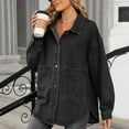thumbnail image 5 of Pisexur Veste Femme Coupe-Vent Trench Manteaux Vestes d'Automne Mode Femme Couleur Col à Revers Style Amincissant Manche Veste en Denim, 5 of 5