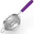 thumbnail image 1 of U-Taste Medium Fine Mesh Strainer: 18/8 Stainless Steel 4.73in 30 Mesh Kitchen Food Sieve with Sturdy Riveted Silicone Handle, Heavy Duty Deep Handheld Metal Colander for Rice, Quinoa (Purple), 1 of 9