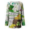 thumbnail image 5 of Qertyioot Femmes Tops Mode Femmes St. Patrick'S Day Imprimé Col Rond Manches Longues en Vrac T-shirt Top, 5 of 5