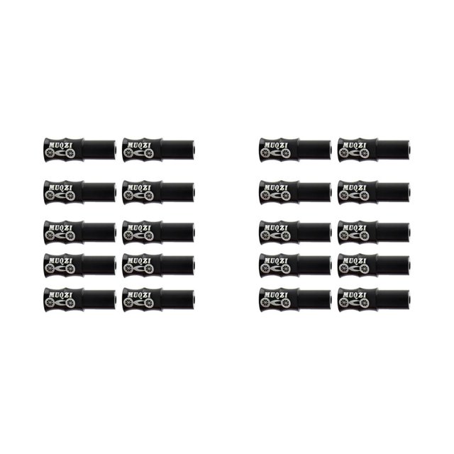 serony 10 Pieces Brake Cable End Caps Professional Aluminium Alloy Multicolor Wear-resistant Universal Shifting Sports Gear Brake Black 2Set