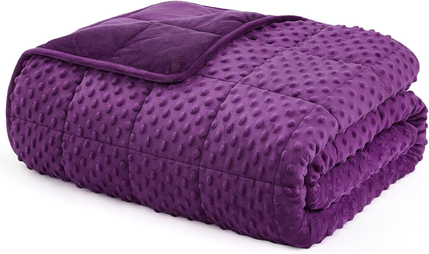 L'AGRATY Weighted Blanket for Adult - 60"x80" 22lbs Minky Dots Heavy Blanket with Glass Beads Soft Breathable for All-Season Summer Fall Winter Thick Comfort for Sleeping