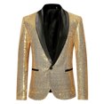 thumbnail image 1 of Veste pour Homme Hiver Hommes Automne et Hiver Mode Personnalité Paillettes Veste de Complet Décontractée, 1 of 3
