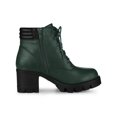 thumbnail image 3 of Unique Bargains Bottines de Combat à Talon Bloc à Bout Rond à Fermeture Éclair Latérale pour Femmes, 3 of 7