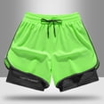thumbnail image 4 of asjyhkr Plus Size Mens Biking Shorts 2 in 1 Elastic Waist Drawstring Gym Shorts Lightweight Quick Drying Running Shorts, 4 of 5