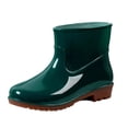 thumbnail image 1 of Kcodviy Bottes pour Femme à Talons Bas à Boucle Bout Rond Chaussure Imperméable Milieu Chaussures de Pluie pour Femmes Largeur Grand Tube Bottes de Pluie, 1 of 1