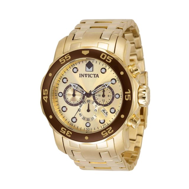 Invicta 36359 Montre Chronographe pour Hommes Pro Diver Cadran Doré
