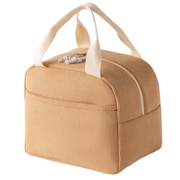 Miogawg Solid Color Corduroy Lunch Box Bag Portable Lunch Bag Waterproof Oil Insulated Bag Outdoor Thick Aluminum Foil Lunch Bag