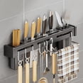 thumbnail image 1 of Wuztai Stainless Steel Wall Mounted Knife Rack, Multifunctional Kitchen Tool Storage Organizer, Punch-Free Adhesive Hanging Cutter Stand for Countertop Space Saving, 1 of 6