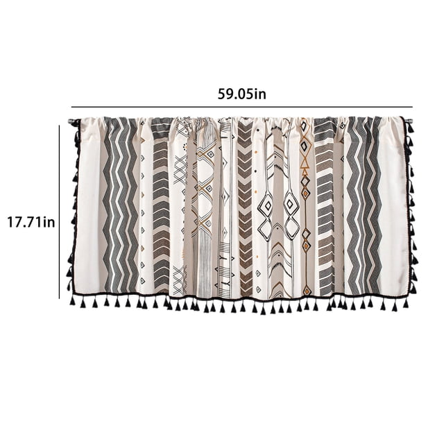 Valances for Windows Kitchen Curtains - Window Blackout Short Pole Pocket Curtain Panel, Suitable for Small Windows, Bathrooms, Basements Window Curtain Panels