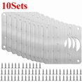 thumbnail image 1 of 2/10Sets Hinge Repair Plate Kitchen Cabinet Door Hinges Mounting Plate with Screw Flat Fixing Brackets Furniture Hardware Tools, 1 of 4