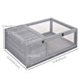 thumbnail image 3 of PawHut Wood Tortoise House, Indoor Outdoor Turtle Habitat, Grey, 3 of 10