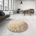 thumbnail image 4 of Ahgly Company Machine Washable Indoor Square Transitional Golden Blonde Gold Area Rugs, 6' Square, 4 of 7
