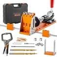 thumbnail image 1 of VEVOR Pocket Hole Jig Kit, 34 Pcs Pocket Hole Jig System with 11" C-clamp, Fixture, Step Drills, Wrenches, Drill Stop Rings, Square Drive Bits, Toolbox, for DIY Carpentry Projects, Adjustable, 1 of 9