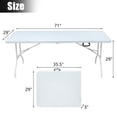 thumbnail image 2 of Bingirl 6FT Portable Folding Table with Handle - Lightweight, Heavy - Duty Plastic Table with Waterproof and Scratch - Resistant Surface, 2 of 9
