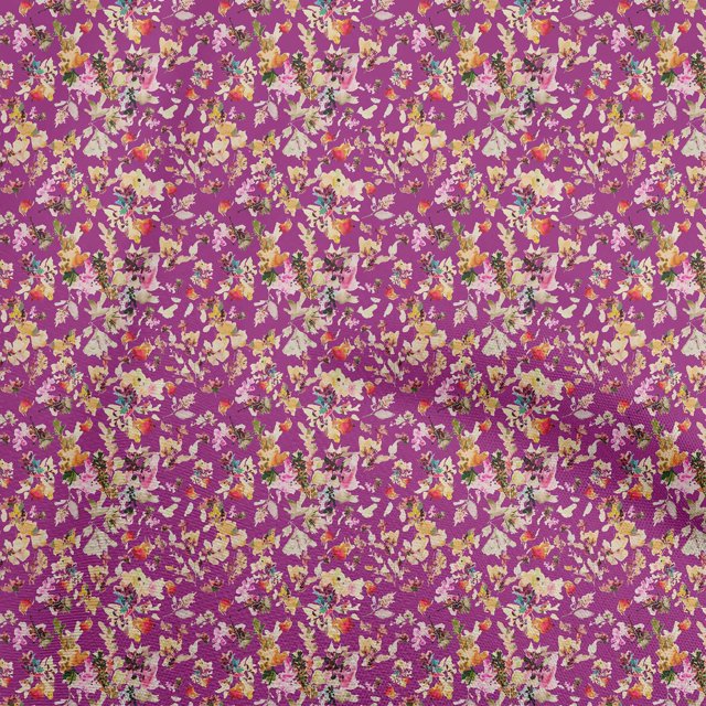oneOone Polyester Spandex Purple Fabric Abstract Floral Sewing Craft Projects Fabric Prints By Yard 56 Inch Wide