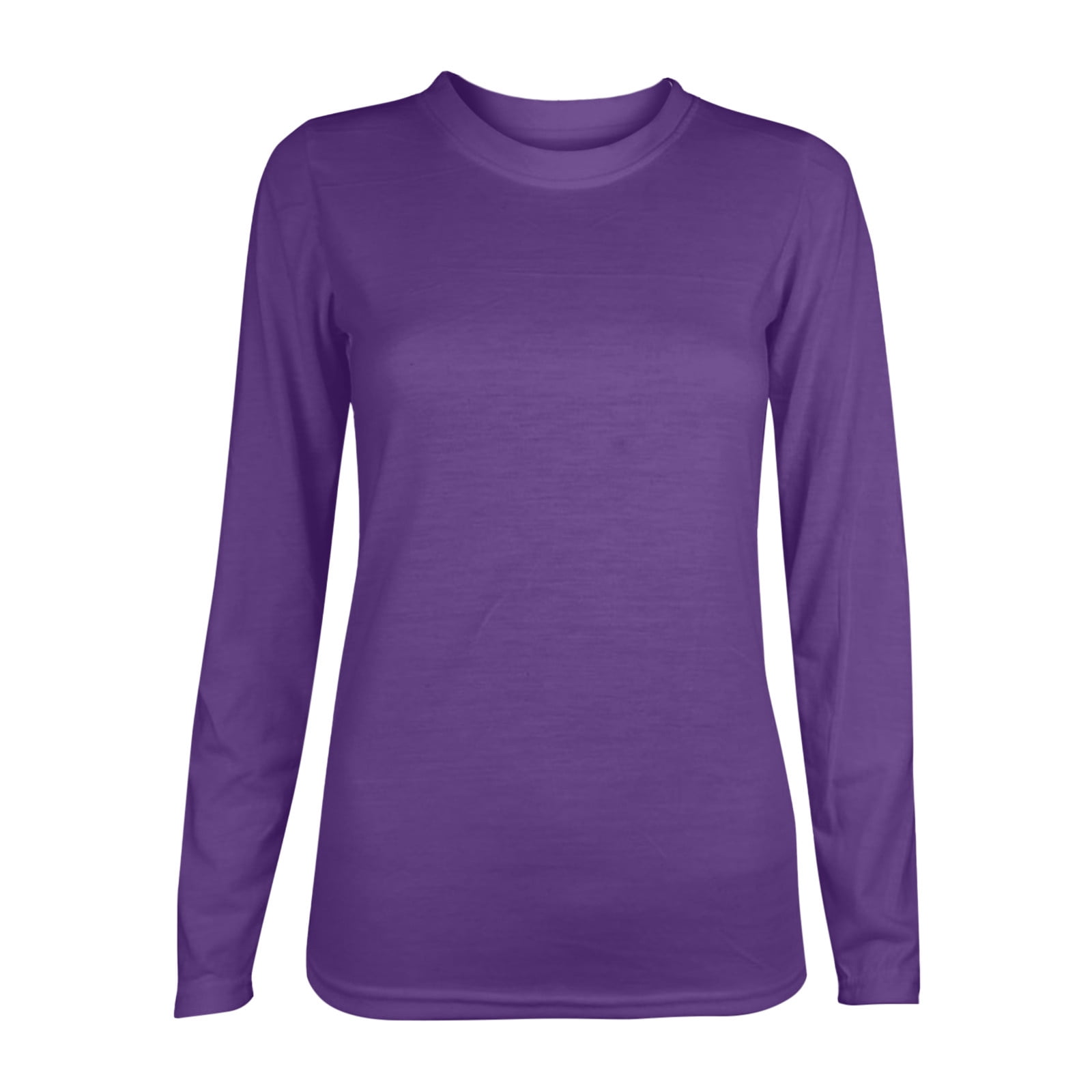 Timegard Hauts pour Femmes Col Ras du Cou Manches Longues Couleur Unie T-Shirts Basiques Confortables Hauts Décontractés Amples Blouse