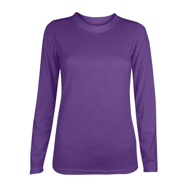AherBiu T-Shirts à Manches Longues pour Femmes Col Ras du Cou Amples Basiques 2024 Automne Confortables Chandails Unis