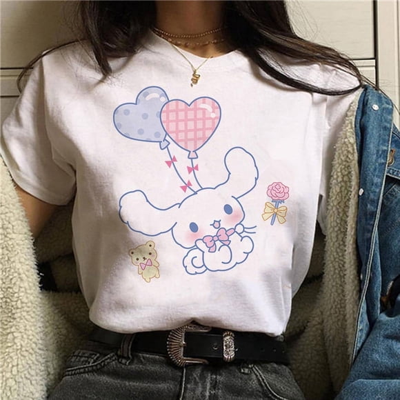 Sweet Cinnamoroll T Shirt Women T-shirt Sanrio Clothes Tshirt Short Sleeve Tops Tee Women Clothing Girls Clothes