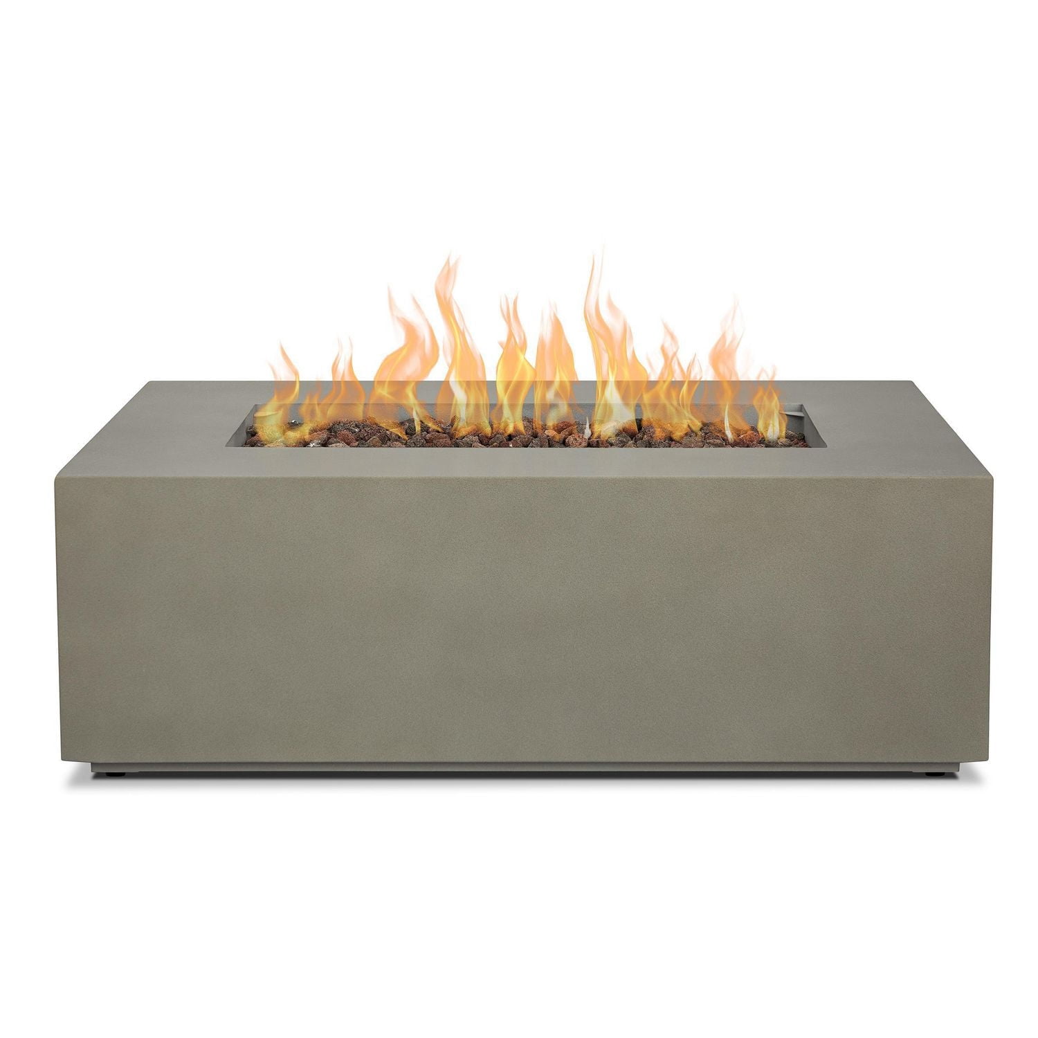 Aegean Small Rectangle Propane Gas fire table in Mist Gray with Natural Gas Conversion kit