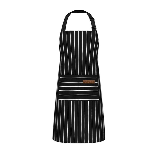 Oleegame 1PC Pretty Apron Aprons For Unisex With Pockets Chef Aprons For Cooking Apron Adjustable Bib Kitchen Apron Black