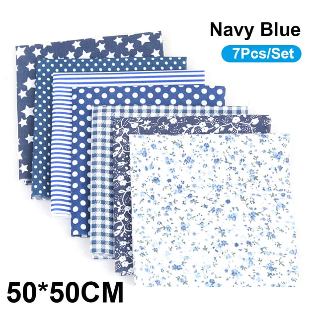 Zootealy 7Pcs/Set DIY Assorted Pattern Floral Printed Patchwork Cotton Fabric Cloth Sewing Quilting Cloth 500x500mm