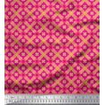 thumbnail image 1 of Soimoi polyester Crepe Fabric Check & Moroccan Ethnic Print Fabric by the Yard 52 Inch Wide, 1 of 3