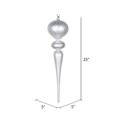 thumbnail image 2 of Vickerman MT195407 Ornement Finial Argenté Mat Pailleté 25 Po., 2 of 2