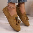 thumbnail image 4 of Chaussures Richelieu en Suède à Franges pour Femmes, Printemps Automne, Ballerines à Enfiler, Mocassins Penny, Chaussures de Marche, 4 of 6