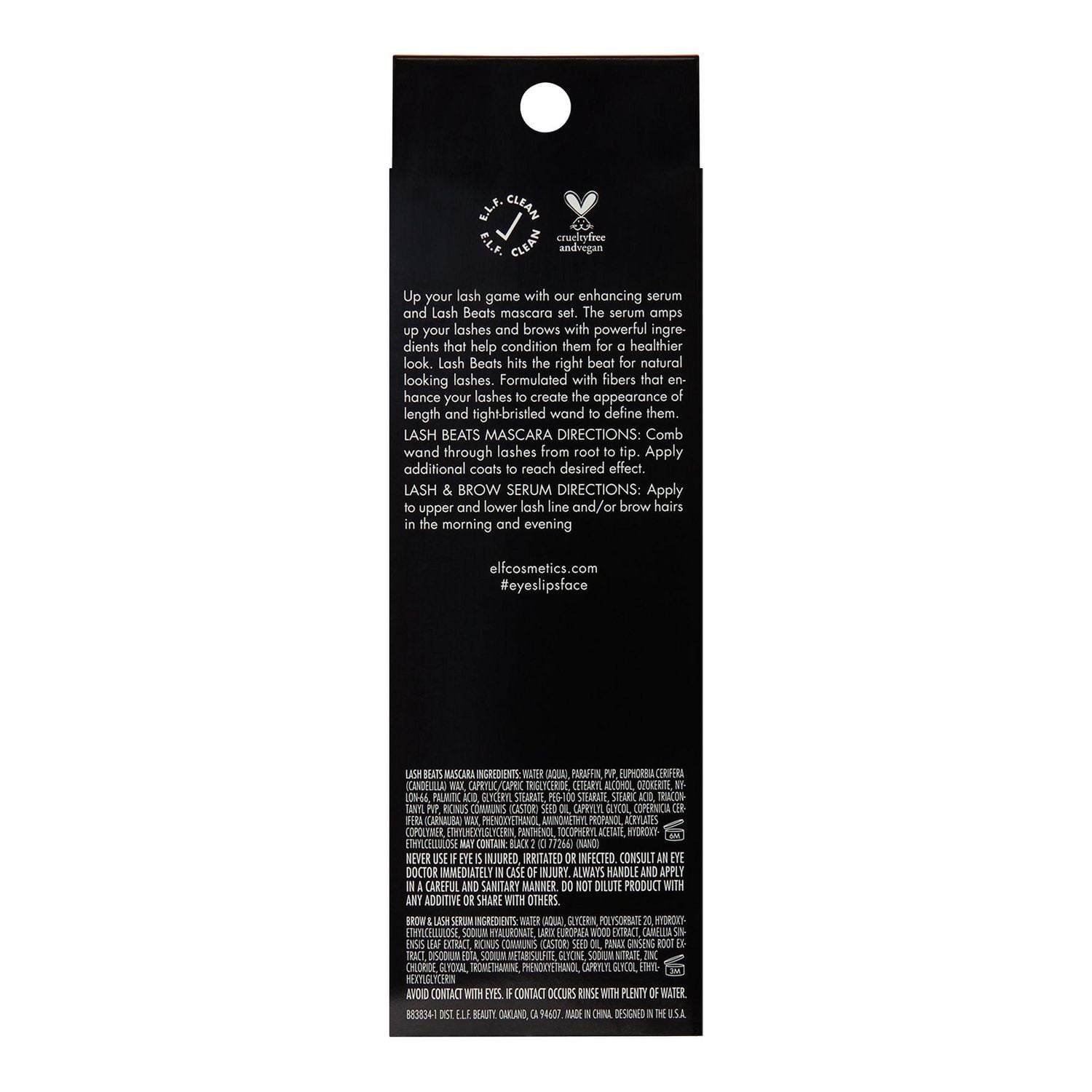 e.l.f. Cosmetics Lash Beats Mascara + Sérum Rehausseur pour Cils et Sourcils