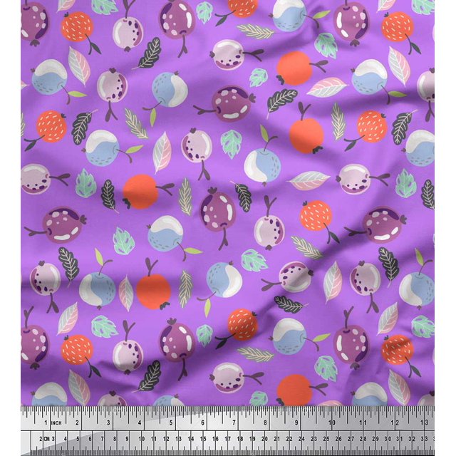 Soimoi Purple Rayon Fabric Triangle Art Geometric Printed Craft Fabric by the Yard 42 Inch Wide
