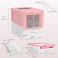 thumbnail image 2 of Bac à Litière pour Chat Fermé à Entrée par le Haut avec Pelle, Plateau, Entrée avant, Grand Espace, Pliable, Portable, Rose, 2 of 6