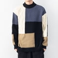 thumbnail image 2 of Xcmzpl Oversized Sweaters for Men Twist Textured Fisherman Sweater Crew Neck Long Sleeve Knit Pullover Big and Tall Color Block Sweaters, 2 of 5