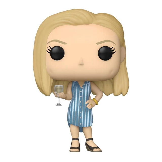 Funko POP! TV : Ozark - Wendy Byrde Figurine en Vinyle Mettant en Vedette une Figurine en Vinyle Stylisée aux Cheveux Blonds Portant une Robe Sans Manches à Rayures Bleues et Blanches, des Sandales Compensées Noires et un bracelet Jaune, Tenant un Verre de Vin Transparent dans Sa Main Droite, Se Tenant à Plus de Trois Pouces de Hauteur, Convient aux Collectionneurs Ou aux fans Décontractés.