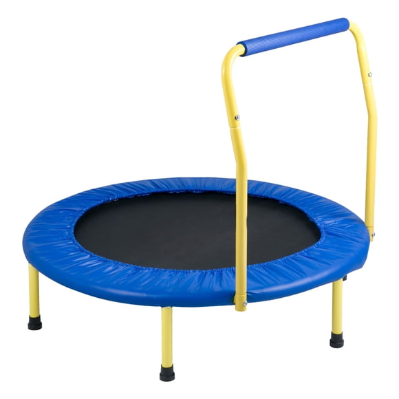 KFFKFF 3FT Trampoline for Kids, 36" Trampolines Indoor/Outdoor Trampoline for Toddlers, Foldable Mini Baby Trampoline with Foam Handle, Recreational Trampoline Birthday Gift for 3+ Years Kids