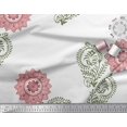 thumbnail image 2 of Soimoi Satin Silk Fabric Paisley,Leaves & Floral Mandala Block Print Sewing Fabric Yard 42 Inch Wide, 2 of 3