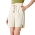 thumbnail image 2 of Timegard Womens Workout Shorts Elastic Waisted Drawstring Trackshorts Active Hiking Yoga Shorts with Pocket, 2 of 3