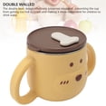 thumbnail image 3 of 316L Stainless Steel Cup with Straw for Toddlers, Double Wall Insulated Kids Cup with Cute Handles, 250ml Milk Cup with Straw for Kindergarten Use, 3 of 7